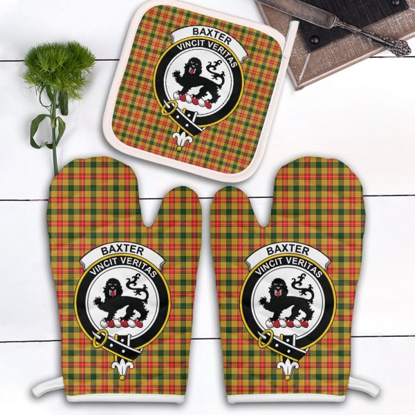 Baxter Tartan Crest Oven Mitt And Pot Holder (2 Oven Mitts + 1 Pot Holder) Fashion