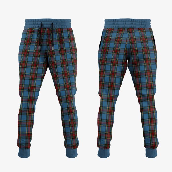 Stewart Royal Blue Tartan Crest Jogger Sweatpants Supply - Image 2