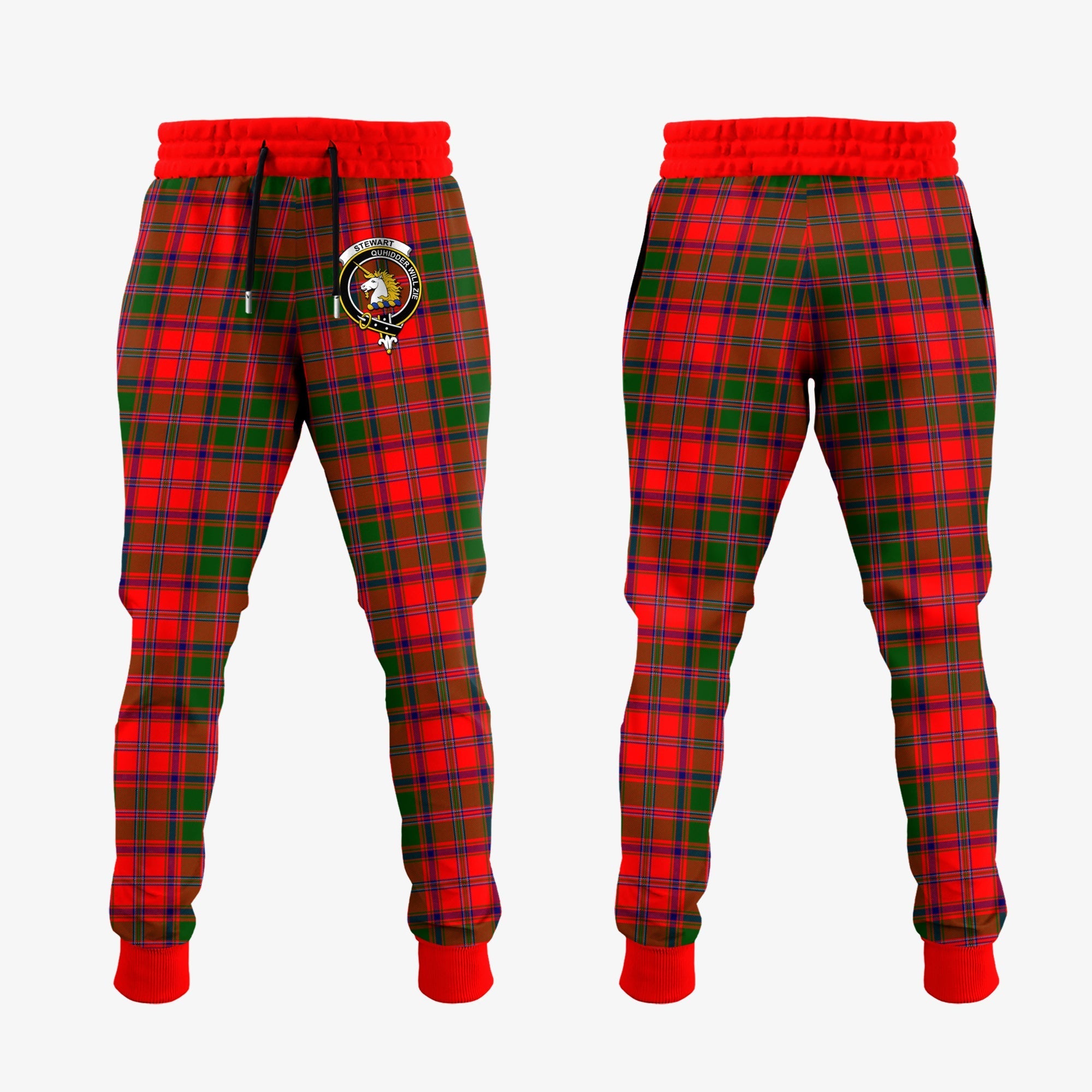 Stewart Of Appin Modern Tartan Crest Jogger Sweatpants Sale