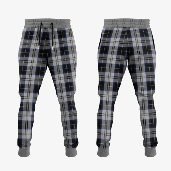Menzies Black Dress Tartan Crest Jogger Sweatpants For Sale - Image 2