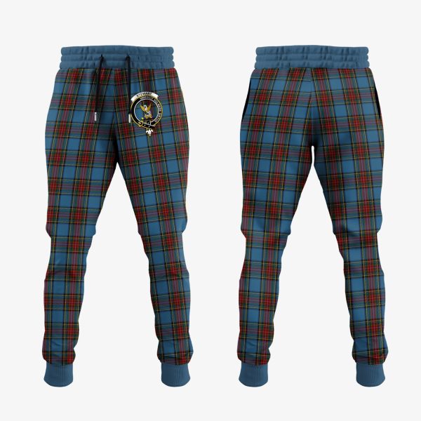 Stewart Royal Blue Tartan Crest Jogger Sweatpants Supply