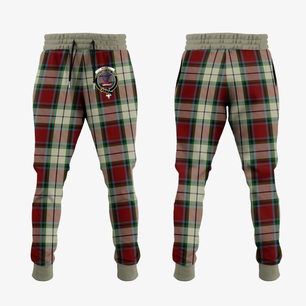 Rose White Dress Tartan Crest Jogger Sweatpants For Discount
