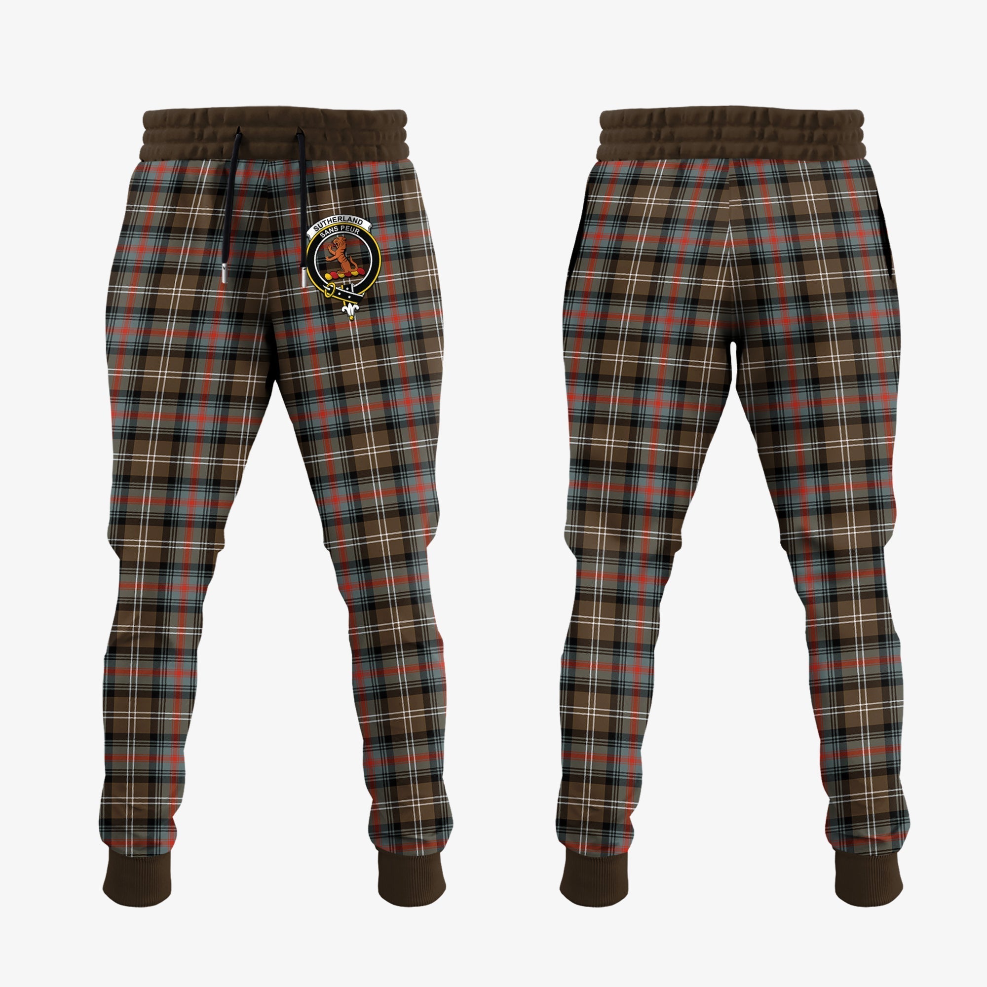 Sutherland Weathered Tartan Crest Jogger Sweatpants For Sale