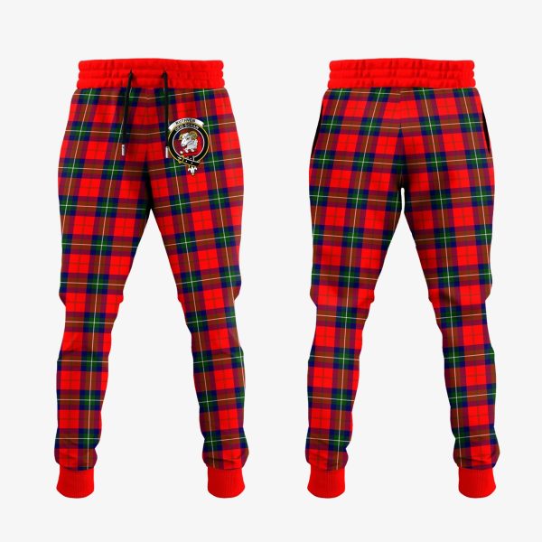Ruthven Modern Tartan Crest Jogger Sweatpants Cheap