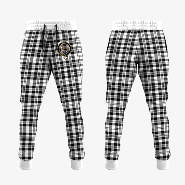 Scott Black White Tartan Crest Jogger Sweatpants Sale