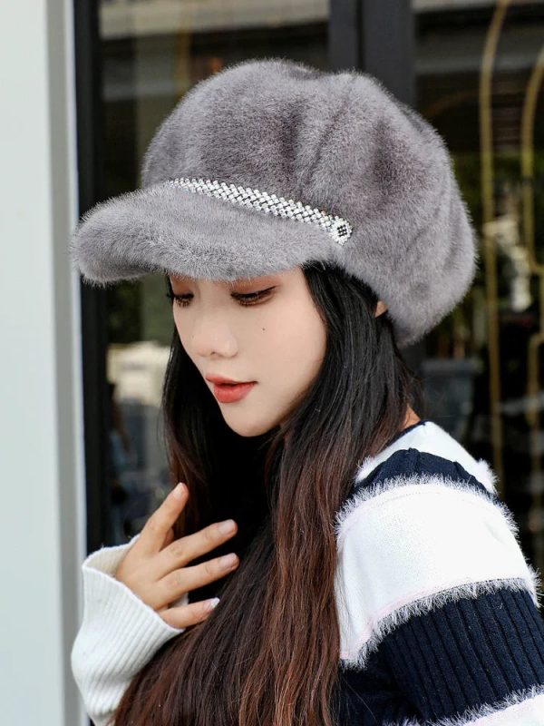 Adjustable Autumn Winter Casual Faux Fur Hat Outdoor Women s Cap Online - Image 2