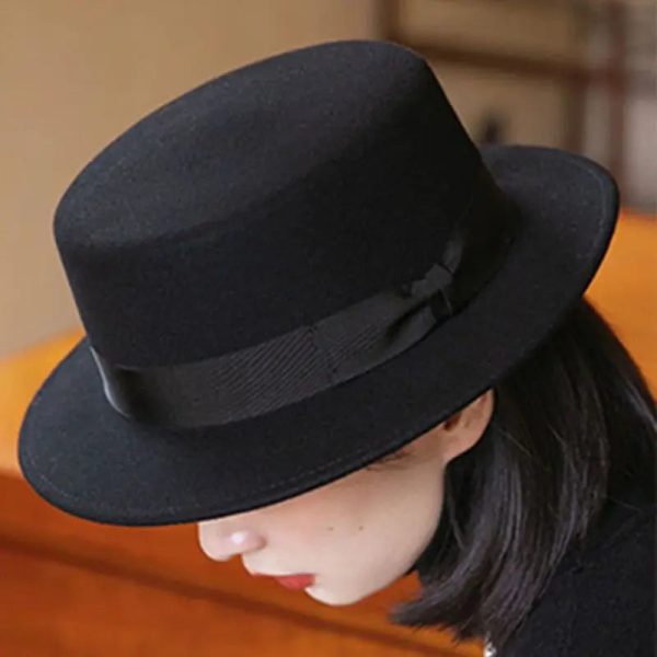 Elegant Retro with Pearls and Floral Detail Big Brim Top Fedora Hat For Cheap - Image 2