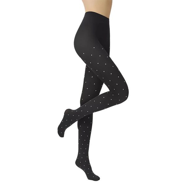 Winter Velvet Pantyhose Dot Tights with Large Elastic Fit Candy Colors For Discount
