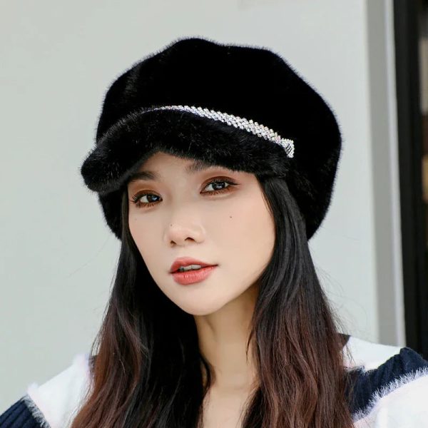 Adjustable Autumn Winter Casual Faux Fur Hat Outdoor Women s Cap Online - Image 5